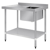 Vogue Single Bowl Sink L/H Drainer - 1000mm x 700mm (90mm Drain) HC913 - Whisk Hospitality - HC913