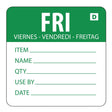 Hygiplas Day of the Week Dissolvable Food Prep Label Friday 2'' (Roll 250) GH355 - Whisk Hospitality - GH355