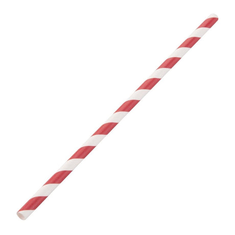 Fiesta Compostable Paper Straw Red & White Stripe - 6mm (Box 250) DE927 - Whisk Hospitality - DE927