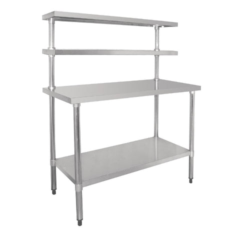 Vogue Table with Gantry Shelf St/St - 1500x1800x600mm CC360 - Whisk Hospitality - CC360
