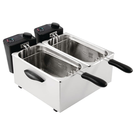 Caterlite Light Duty Fryer - 2x3.5Ltr - 2x2.2kW GG199 - A - Whisk Hospitality - GG199-A