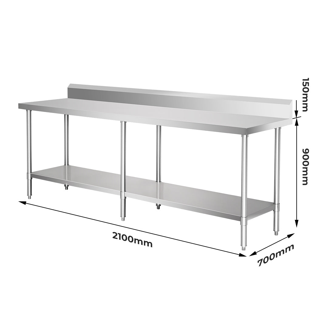 WBB7-2100/A Workbench with Splashback - Whisk Hospitality - WBB7-2100/A