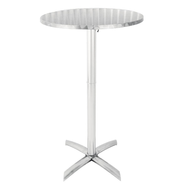 Bolero Flip Top Poseur Table St/St - 600mm dia GR396 - Whisk Hospitality - GR396