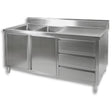 DSC - 1800L - H KITCHEN TIDY CABINET WITH DOUBLE LEFT SINKS - Whisk Hospitality - DSC-1800L-H