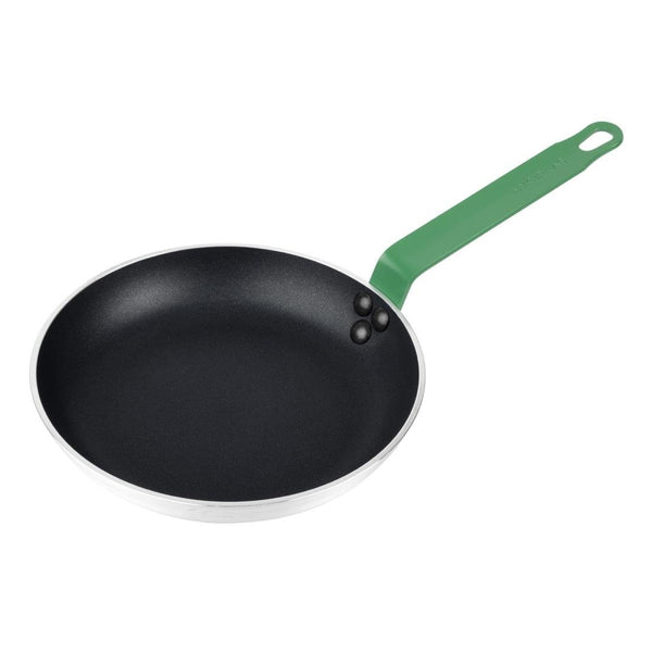 Hygiplas Frypan Aluminium Non - stick Teflon Platinum Plus Green Handle - 240x40mm HT962 - Whisk Hospitality - HT962