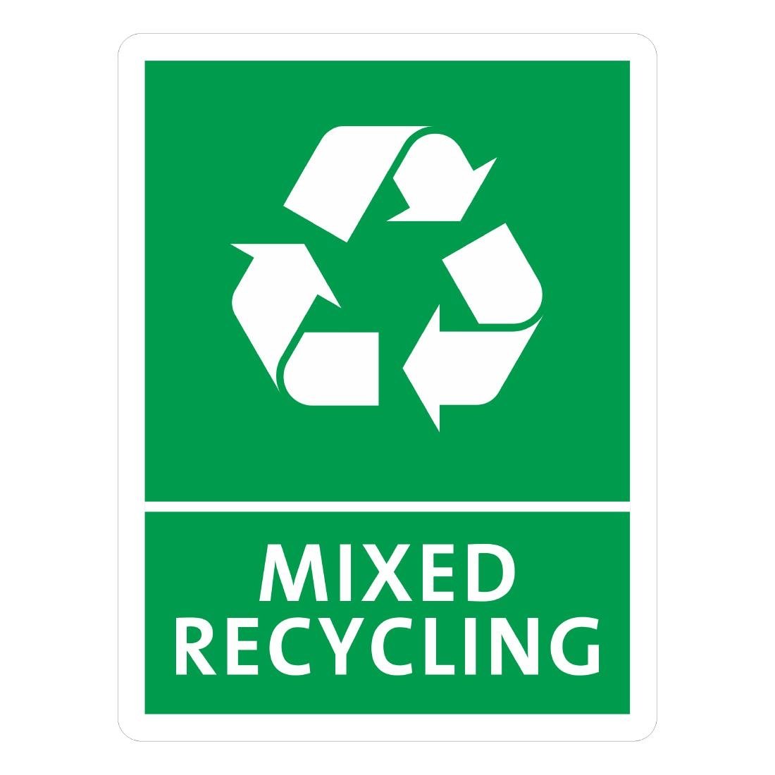 Jantex Slim Bin Label - Mixed Recycling FX196 - Whisk Hospitality - FX196