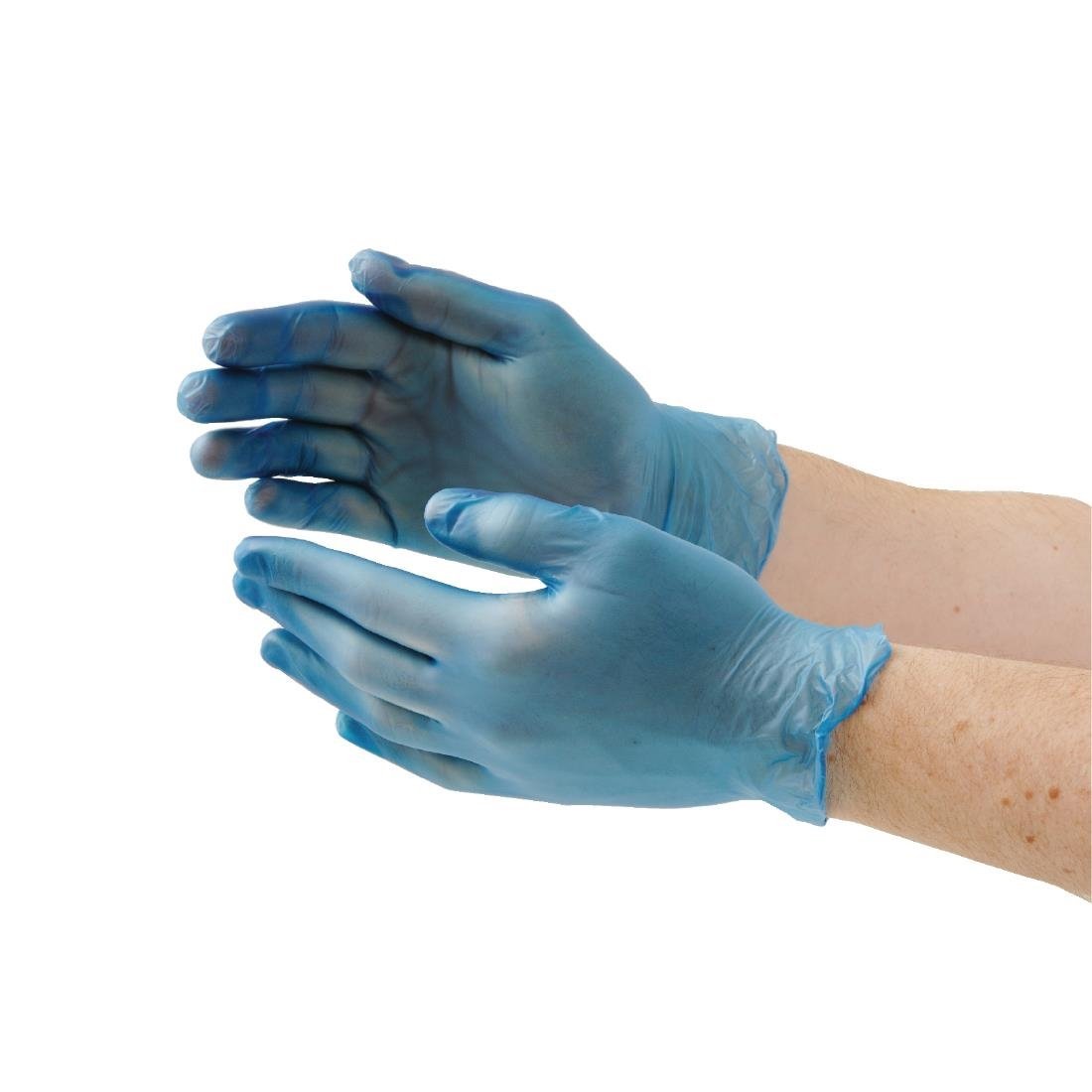 Hygiplas Vinyl Blue Powder Free Gloves - Size S (Pack 100) CF403 - S - Whisk Hospitality - CF403-S