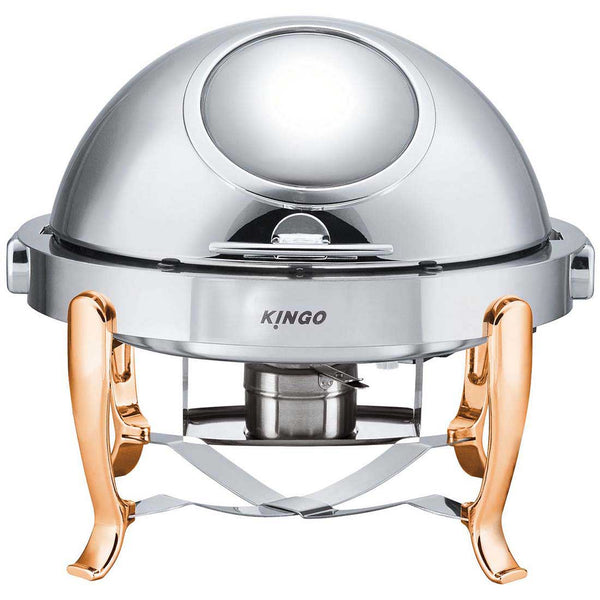 Kingo KGS6803 Round Chafing Dish with Gilt Legs KGS6803-NSW901 - Whisk Hospitality - KGS6803-NSW901