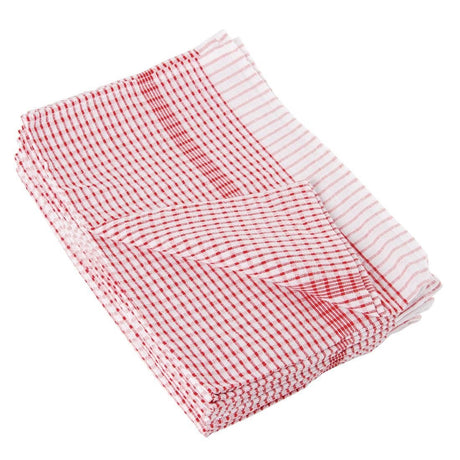 EDLP - Vogue Wonderdry Tea Towels Red - 760x510mm 30x20" (Pack 10) CC595 - Whisk Hospitality - CC595