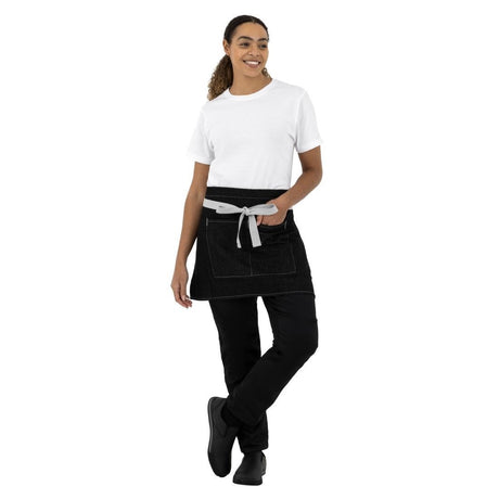 Southside Waist Apron Denim Black - 700x430mm B995 - Whisk Hospitality - B995