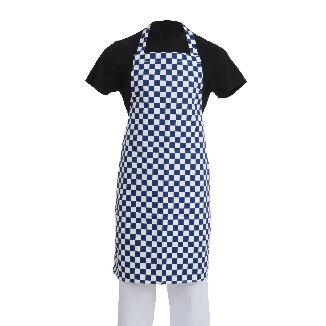 Whites Apron Blue/White Check A554 - Whisk Hospitality - A554