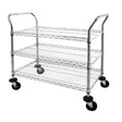 Vogue 3 tier Chrome Wire Trolley - 910x457x960mm 37 3/4x18x3 3/4" CC432 - Whisk Hospitality - CC432