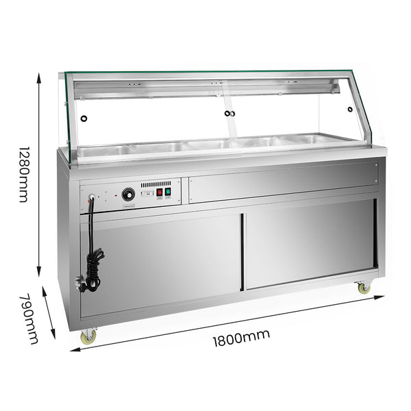 Thermaster Wet and Dry Bain Marie Display 5x1/1 GN Pans - PG180FE-XG - Whisk Hospitality - PG180FE-XG
