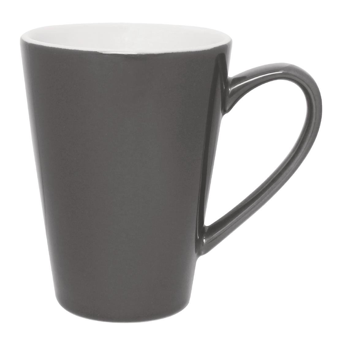 Olympia Cafe Latte Cup Charcoal - 340ml (Box 12) GL488 - Whisk Hospitality - GL488