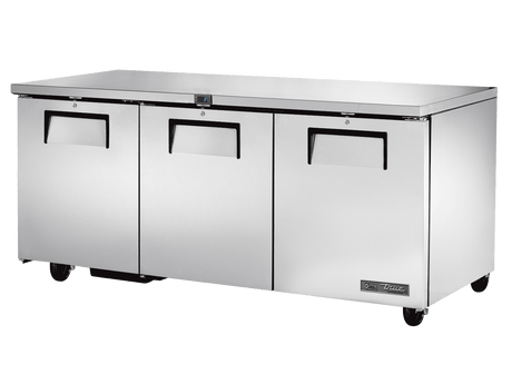 True Refrigeration Undercounter Foodservice Refrigerator 3 Solid Swing Doors - TUC - 72 - HC - Whisk Hospitality - TUC-72-HC