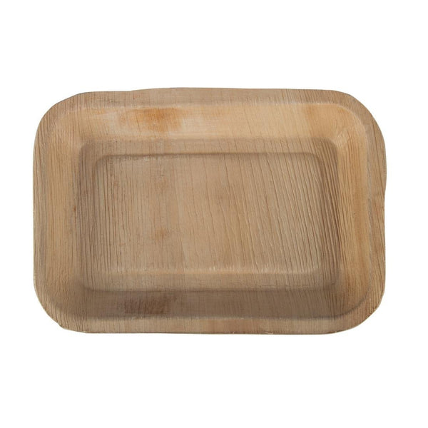 Fiesta Compostable Palm Leaf Plates Rectangular - 250x160mm (Pack 100) HT874 - Whisk Hospitality - HT874