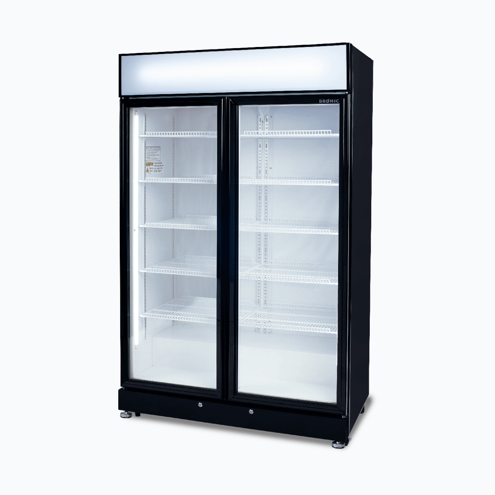 Bromic Upright Display Fridge - 885L - 2 Doors - Flat Glass - Black - Whisk Hospitality - GM0900LBECO