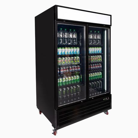 Bromic Upright Display Fridge 1266L - 2 Door - Flat Glass - Lightbox UC1250GDL - NR - Whisk Hospitality - UC1250GDL-NR