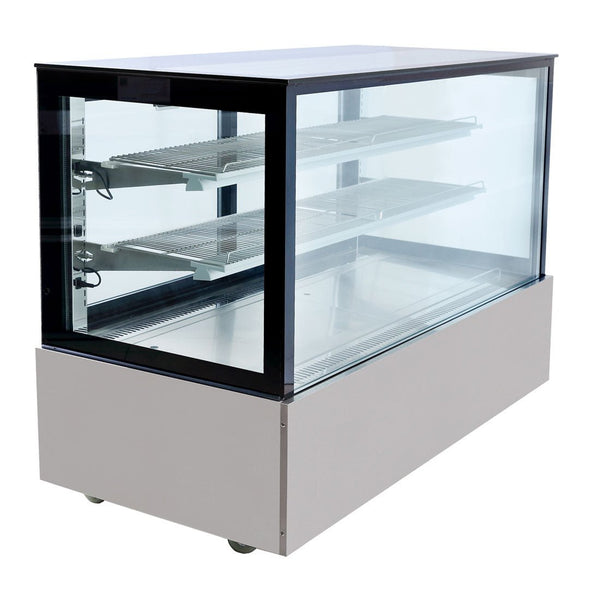 Bonvue Black Trim Square Glass Cake Display 2 Shelves - SSU150-2XB - Whisk Hospitality - SSU150-2XB