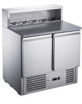 FED - X Two Door Salad Prep Fridge with Marble Top - XGNS900E - Whisk Hospitality - XGNS900E