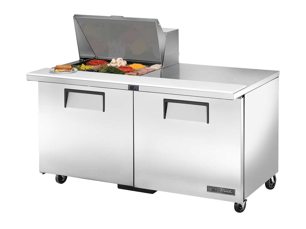 True Refrigeration Prep Table 12x 1/6 Top Pans 2 Solid Swing Doors - TSSU - 60 - 12M - B - HC - Whisk Hospitality - TSSU-60-12M-B-HC
