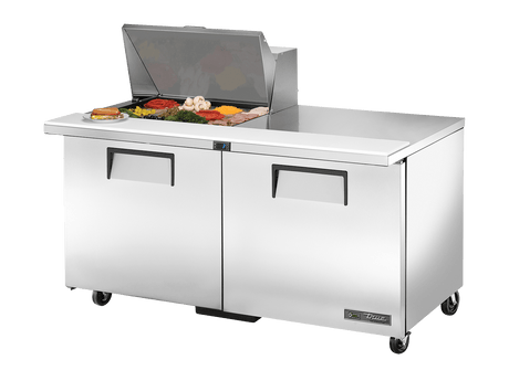True Refrigeration Prep Table 12x 1/6 Top Pans 2 Solid Swing Doors - TSSU - 60 - 12M - B - HC - Whisk Hospitality - TSSU-60-12M-B-HC