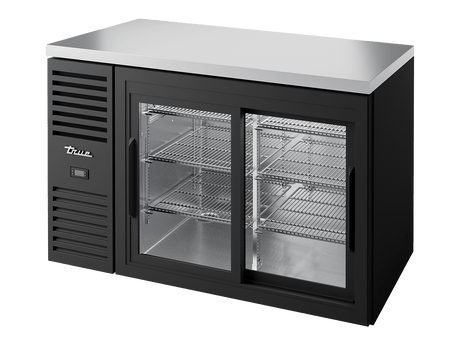 True Refrigeration Bar Refrigerator Black Ext 2 Glass Slide Doors - TBR52 - RISZ1 - L - B - 11 - 2 - Whisk Hospitality - TBR52-RISZ1-L-B-11-2