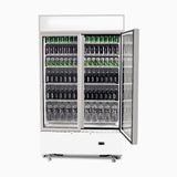Bromic Upright Display Fridge - 960L - 2 Doors - Flat Glass - Cassette - White - Whisk Hospitality - GM1000LWCAS