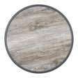 Bolero Wood Grain Effect Outdoor Fibre Glass Table Top Grey Trim Round - 580mm DL486 - Whisk Hospitality - DL486