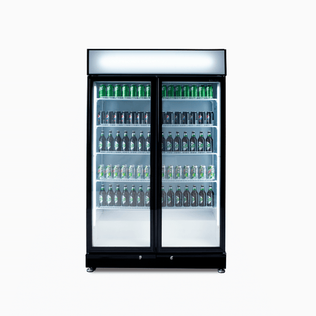 Bromic Upright Display Fridge - 885L - 2 Doors - Flat Glass - Black - Whisk Hospitality - GM0900LBECO