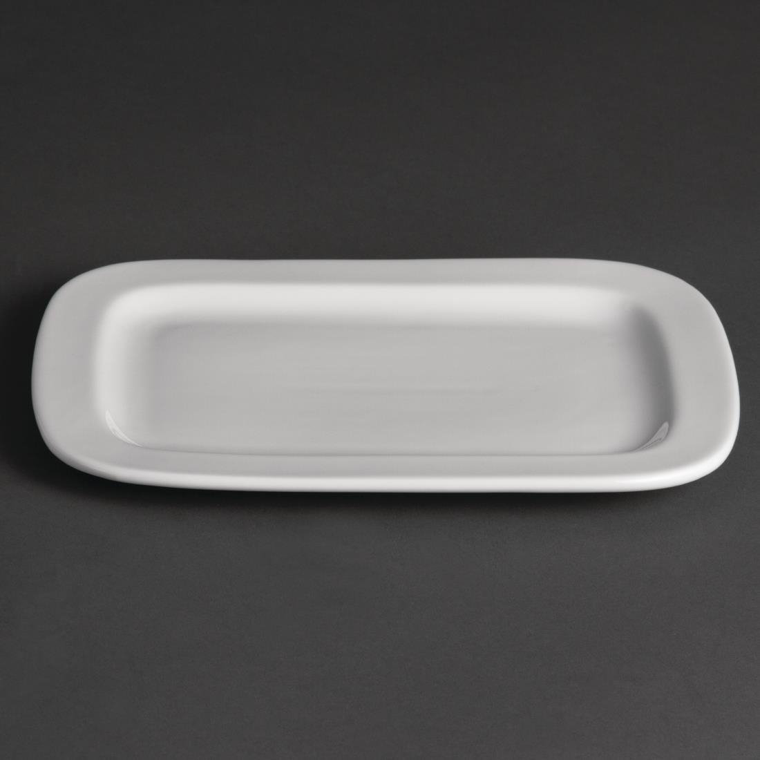 Olympia Whiteware Round Rectangle Plate - 230x170mm 9x6 3/4" (Box 12) U805 - Whisk Hospitality - U805