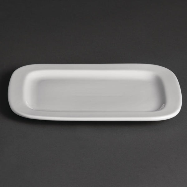 Olympia Whiteware Round Rectangle Plate - 230x170mm 9x6 3/4" (Box 12) U805 - Whisk Hospitality - U805