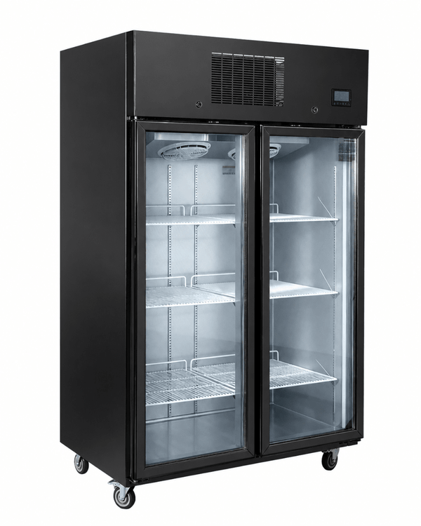 Thermaster 1000L Full-Width Double Black Glass Door Upright Display Freezer SFWFG1000B - Whisk Hospitality - SFWFG1000B
