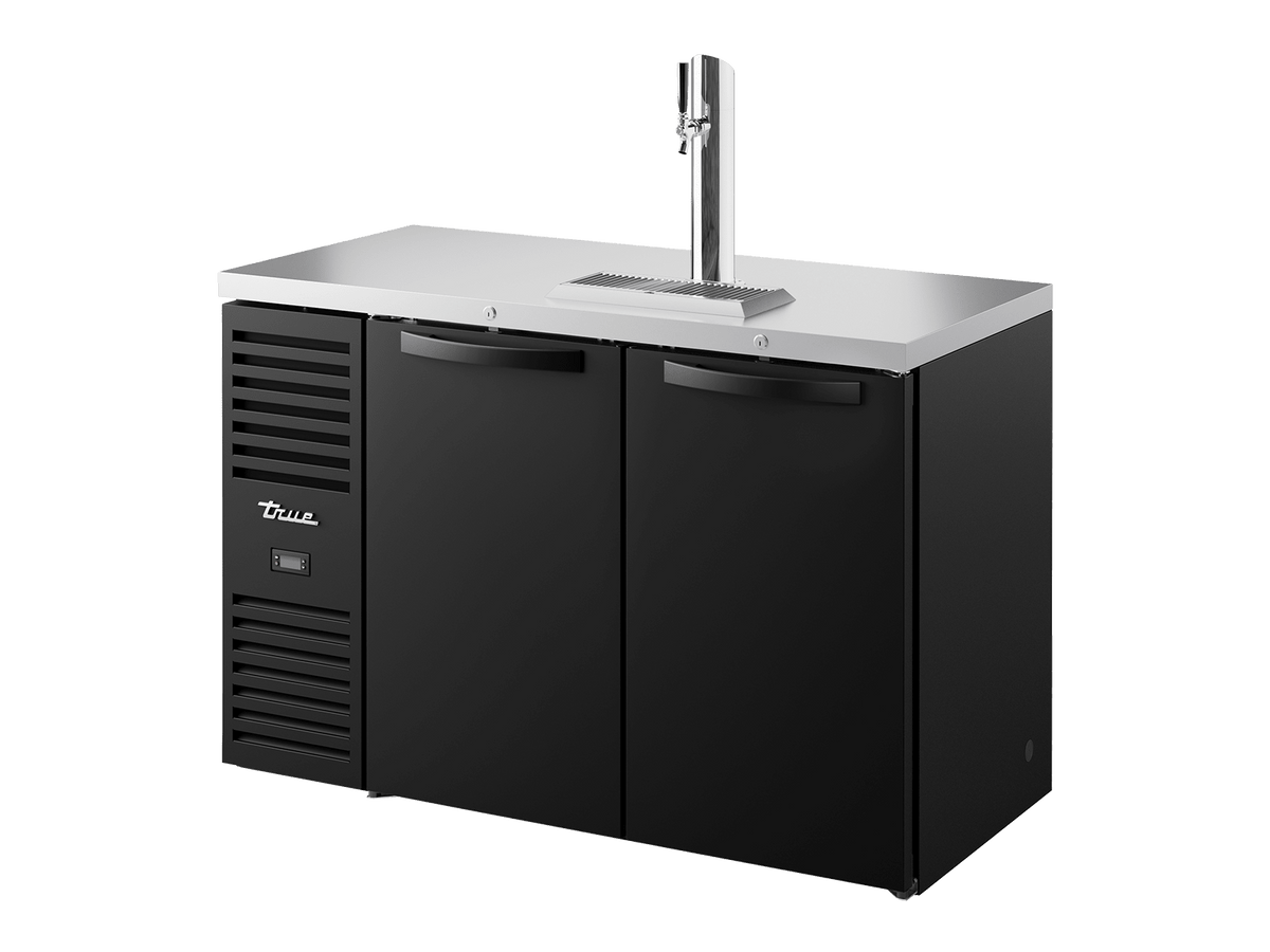 True Refrigeration Keg Chiller / Dispenser Black Ext 2 Solid Swing Doors - TDR52 - RISZ1 - L - B - SS - 2 - Whisk Hospitality - TDR52-RISZ1-L-B-SS-2