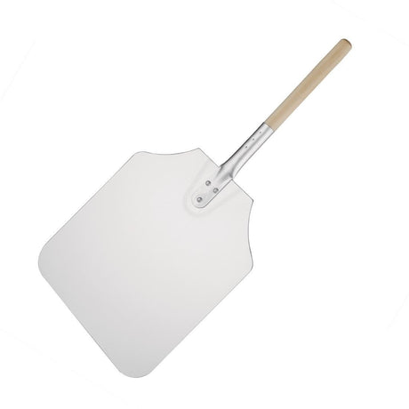 Vogue Pizza Peel Wood Handle Aluminum - 305x355mm 12x14" (Blade 660mm 26") GE208 - Whisk Hospitality - GE208