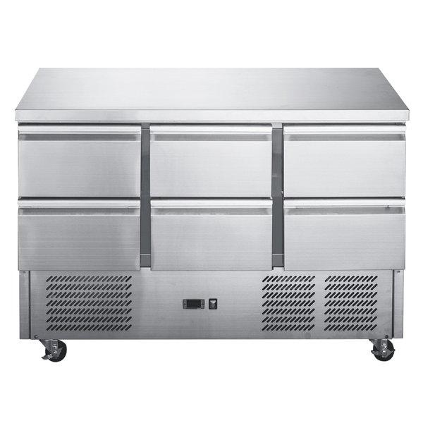 FED-X Six Drawer Salad Prep Fridge - XGNS1300D-6D - Whisk Hospitality - XGNS1300D-6D