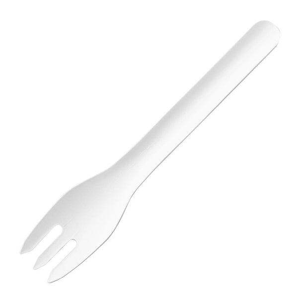 Fiesta Compostable Paper Fork - 155mm (Pack 100) HT483 - Whisk Hospitality - HT483