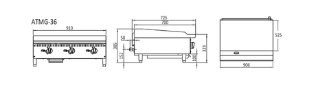 Cookrite 910MM GRIDDLE W910 X D725 X H385 COOKRITE ATMG - 36 - NG - Whisk Hospitality - ATMG-36-NG