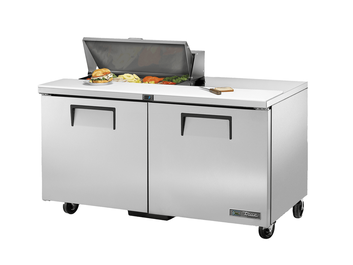 True Refrigeration Prep Table 8x 1/6 Top Pans 2 Solid Swing Doors - TSSU - 60 - 08 - HC - Whisk Hospitality - TSSU-60-08-HC
