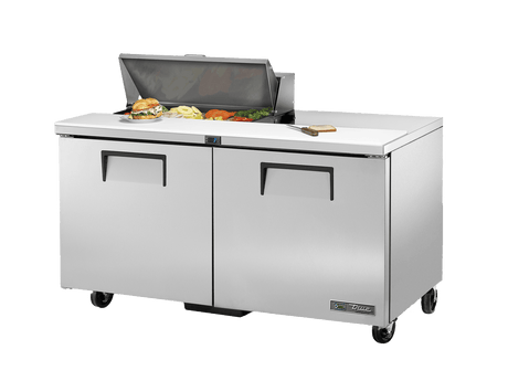 True Refrigeration Prep Table 8x 1/6 Top Pans 2 Solid Swing Doors - TSSU - 60 - 08 - HC - Whisk Hospitality - TSSU-60-08-HC