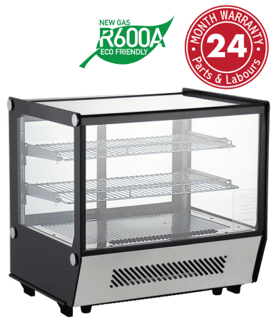 Exquisite Counter Top Cold Cake Display Square Glass 120L - CTC120S - Whisk Hospitality - CTC120S