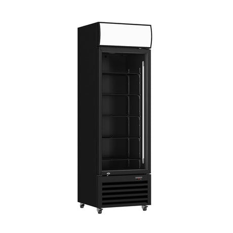 Thermaster Single Glass Door Black Colourbond Upright Drink Fridge - LG - 540BP - Whisk Hospitality - LG-540BP