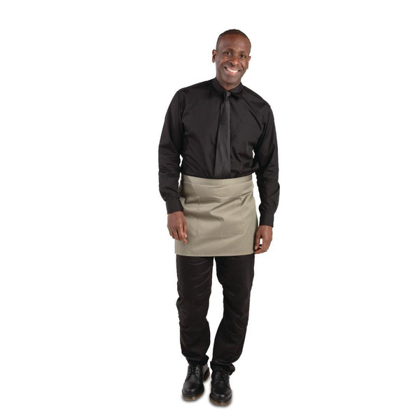 Whites Short Bistro Apron Olive - 750x373mm 29.5x14.7" B431 - Whisk Hospitality - B431