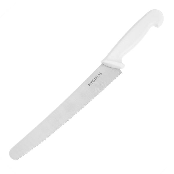 Hygiplas Serrated Pastry Knife White - 250mm 10" FX127 - Whisk Hospitality - FX127
