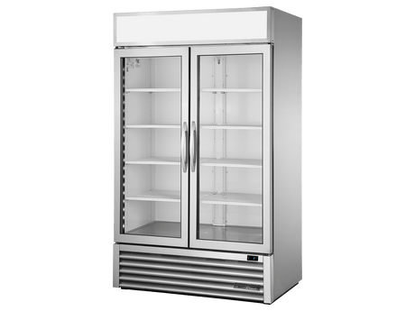 True Refrigeration Upright Retail Merchandiser Refrigerator 2 Full Glass Swing Doors - GDM - 43 - HC - FGD01 - Whisk Hospitality - GDM-43-HC-FGD01