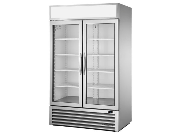 True Refrigeration Upright Retail Merchandiser Refrigerator 2 Full Glass Swing Doors - GDM - 43 - HC - FGD01 - Whisk Hospitality - GDM-43-HC-FGD01