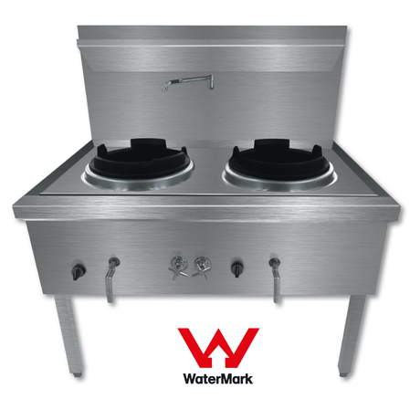 Gasmax Stainless Steel Waterless Nature Gas Double Wok Chimney Burner - WW - 2NC - Whisk Hospitality - WW-2NC