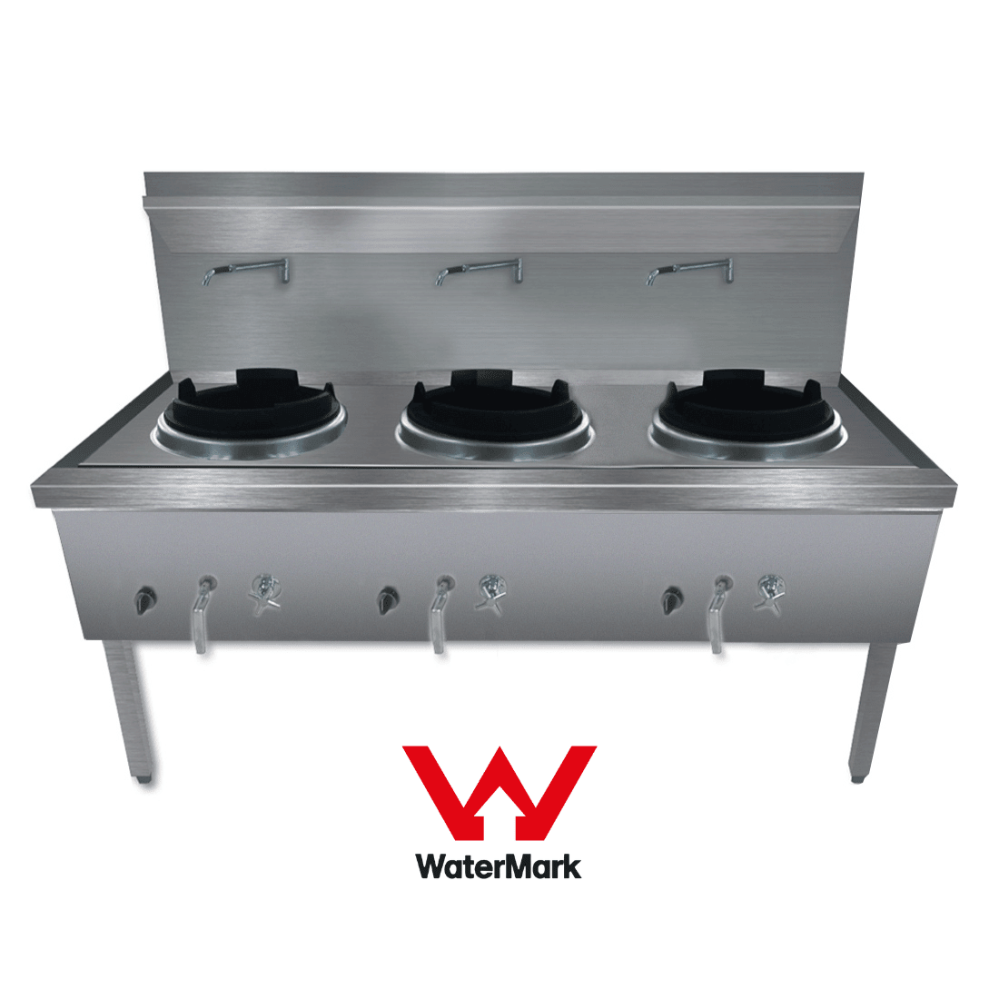 Gasmax Stainless Steel Waterless Nature Gas Triple Wok - WW - 3N - Whisk Hospitality - WW-3N