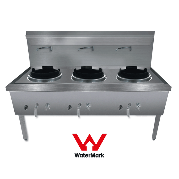 Gasmax Stainless Steel Waterless Nature Gas Triple Wok - WW - 3N - Whisk Hospitality - WW-3N