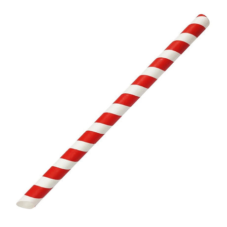 Fiesta Compostable Bubble Tea Straw Red & White - 12x210mm (Pack 150) HU368 - Whisk Hospitality - HU368
